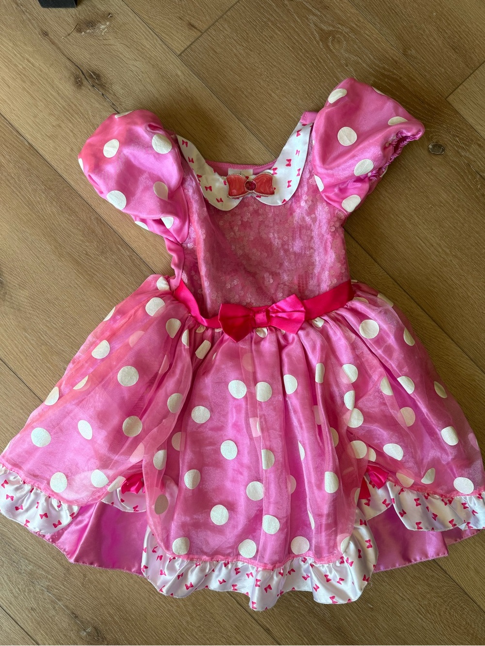 Disney Pink Polka Dot Party Dress with Bow